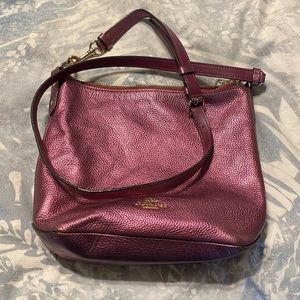 Coach shiny plum crossbody